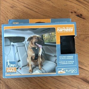 Kurgo Black Large Dog Harness for Secure Walks and Car Travel